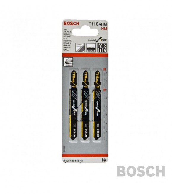 HOJA CALADORA BOSCH T118AHM x3u. Inox. chapas